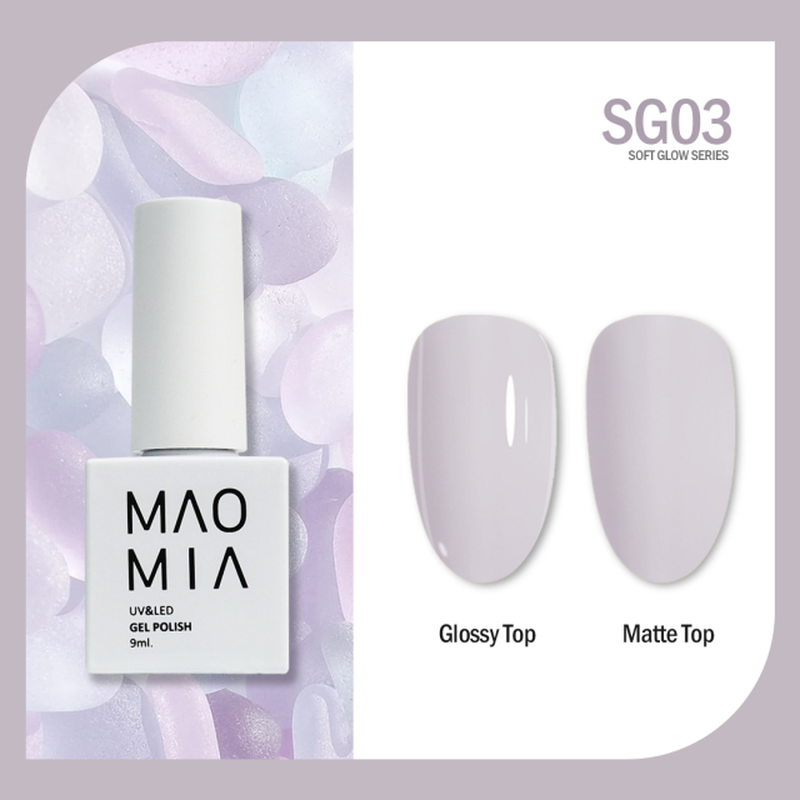 Maomia Soft Glow Gel Polish 8 Colors Soak off Uv/Led 9Ml Professional Varnish Salon Glitter Nail Paint Semi Permanent Manicure