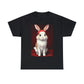 Cute Band Rabbit_Unisex Heavy Cotton Tee